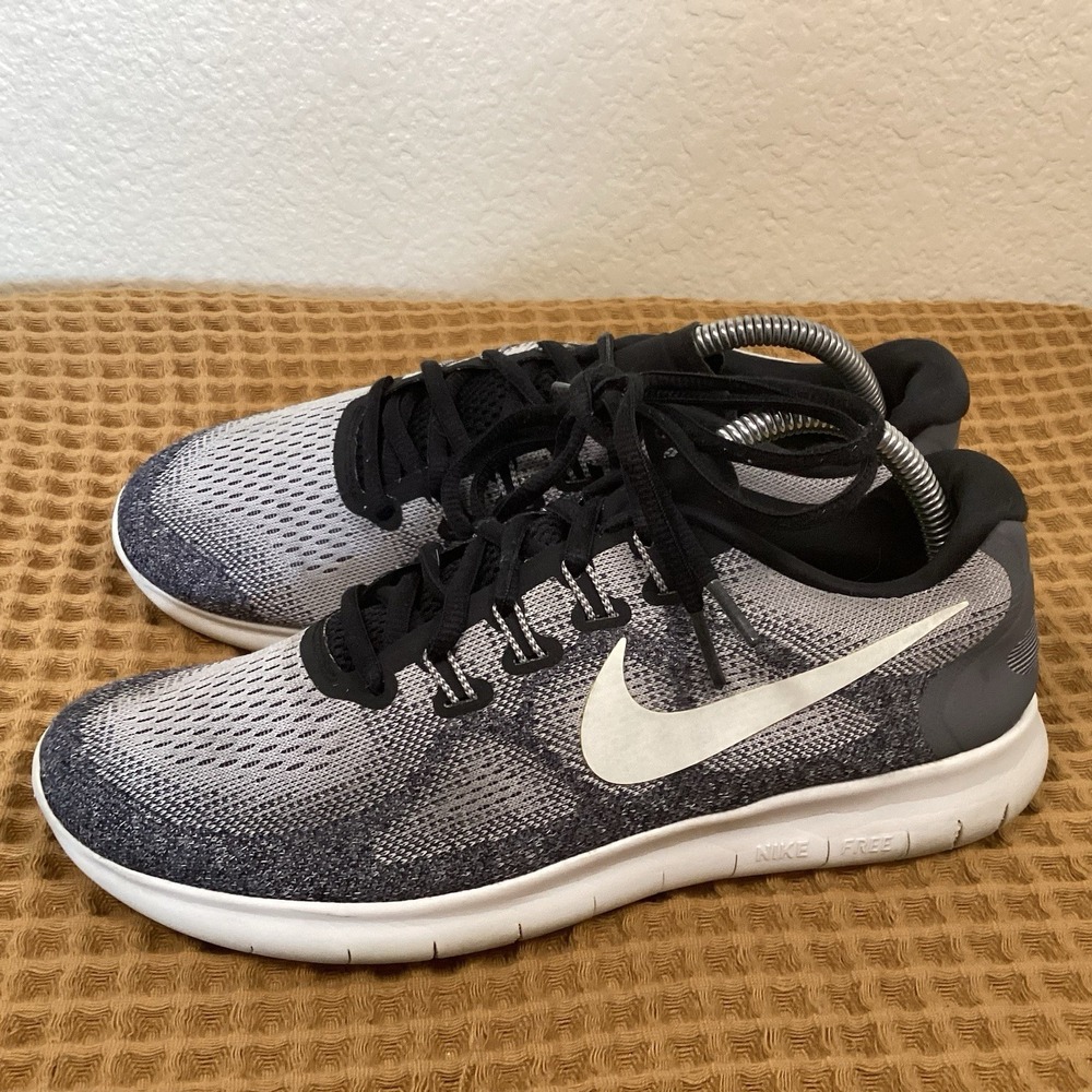 Nike Free RN Women's Sz 9.5 Gray Black Running Shoes Lightweight Athletic Sneake